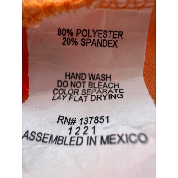 Size XS Cutout Stretch Bodysuit Bright Orange Date Night Party Boho Vacation - Picture 7 of 10